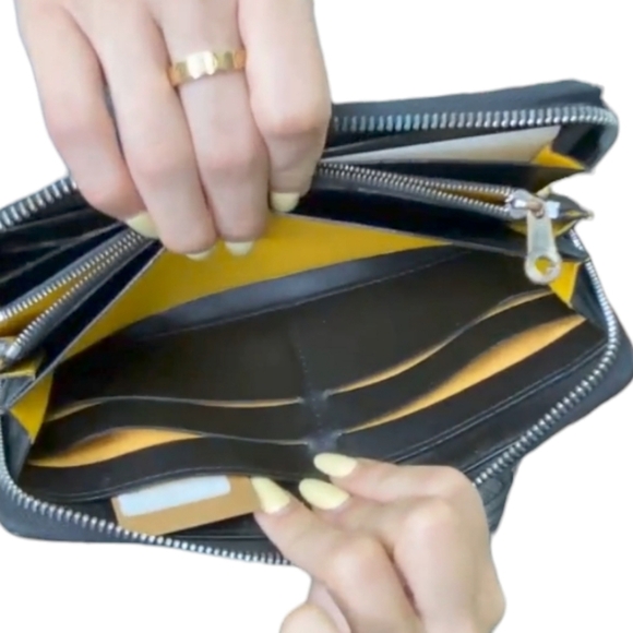 GOYARD Long Wallet Zip Around Black White Brown Coated Canvas Unisex - Picture 8 of 10